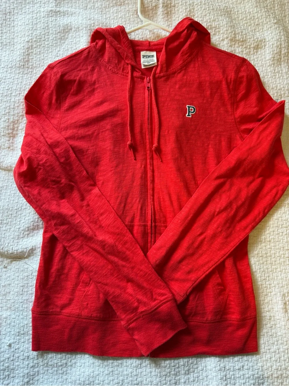 PINK Victoria's Secret Bright Red Hooded Zip Jacket